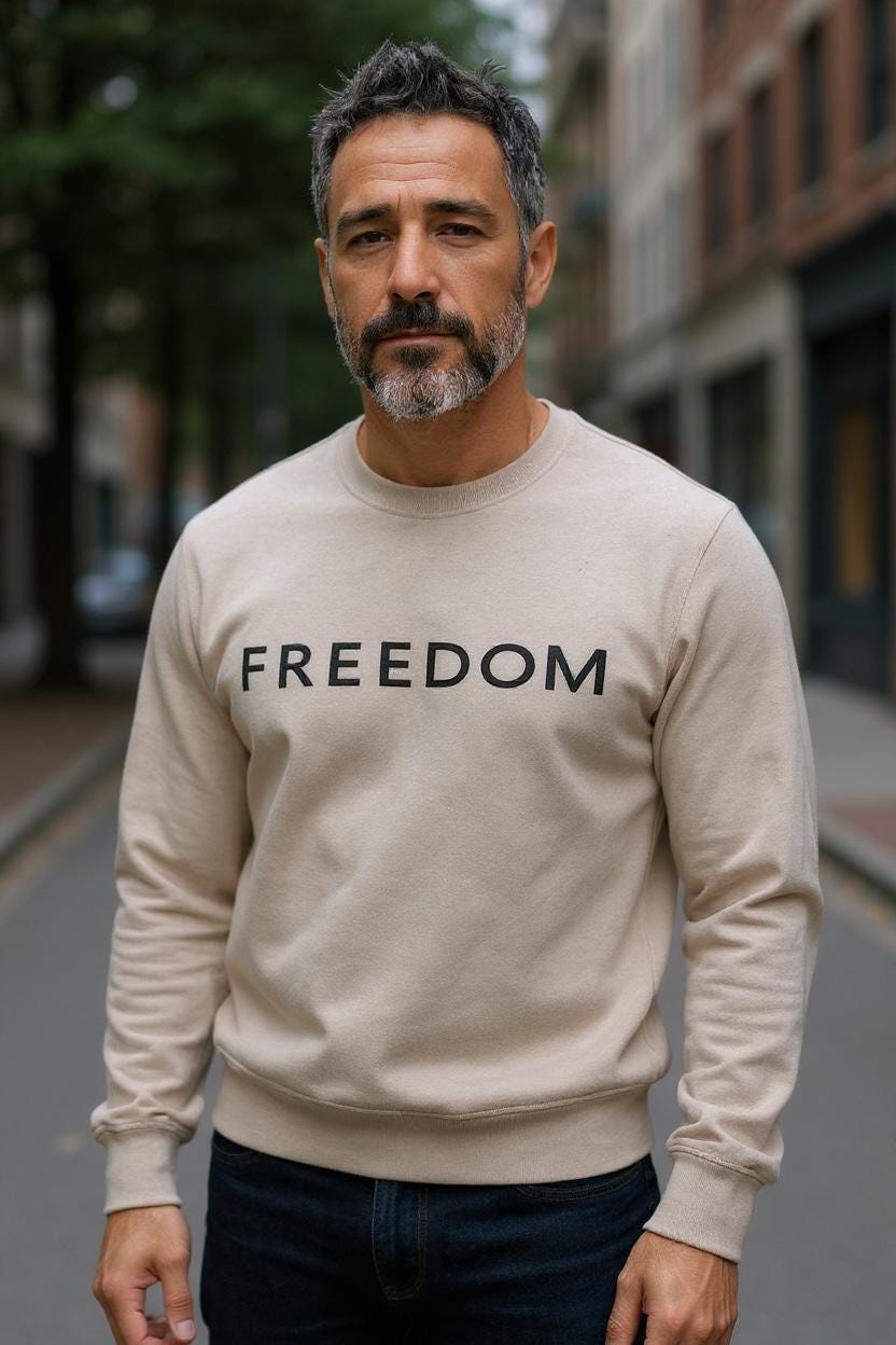 Freedom Embroidered Sweatshirt: Inspirational Unisex Crewneck